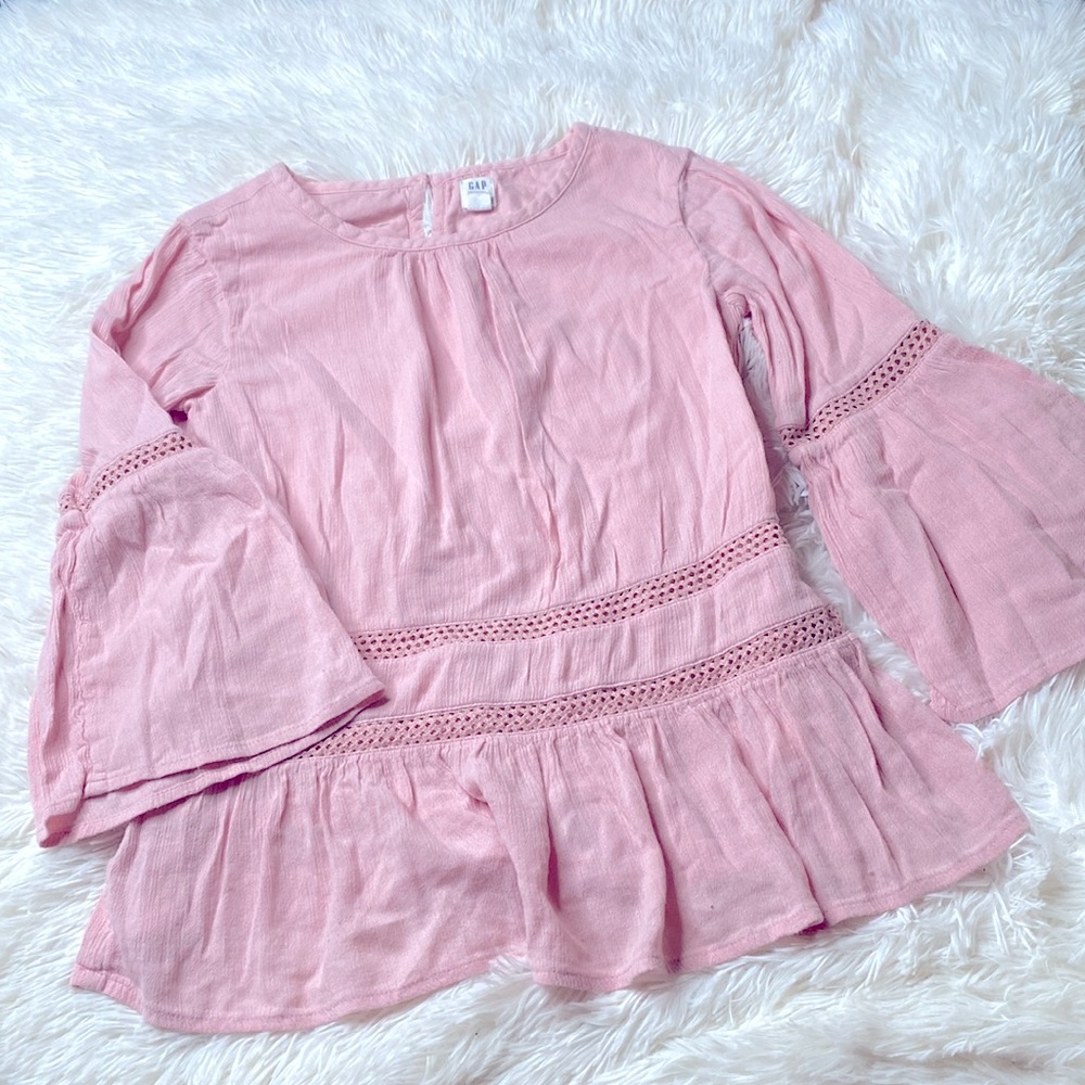 Gap Kids Pink Long Sleeve Girl's Top Size 10 Excellent Condition
